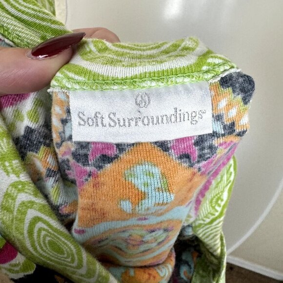 Soft Surroundings Large Y2K Sweater Knit Tank Top Multicolor Artsy Pattern Crop - Picture 5 of 8